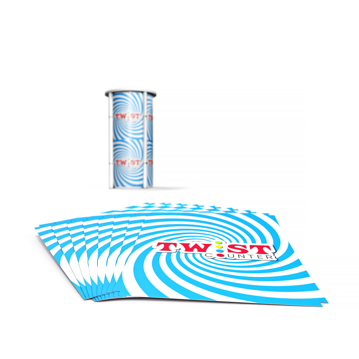 Spiral Twist Display Plinth Replacement Graphic Panels Set of 8