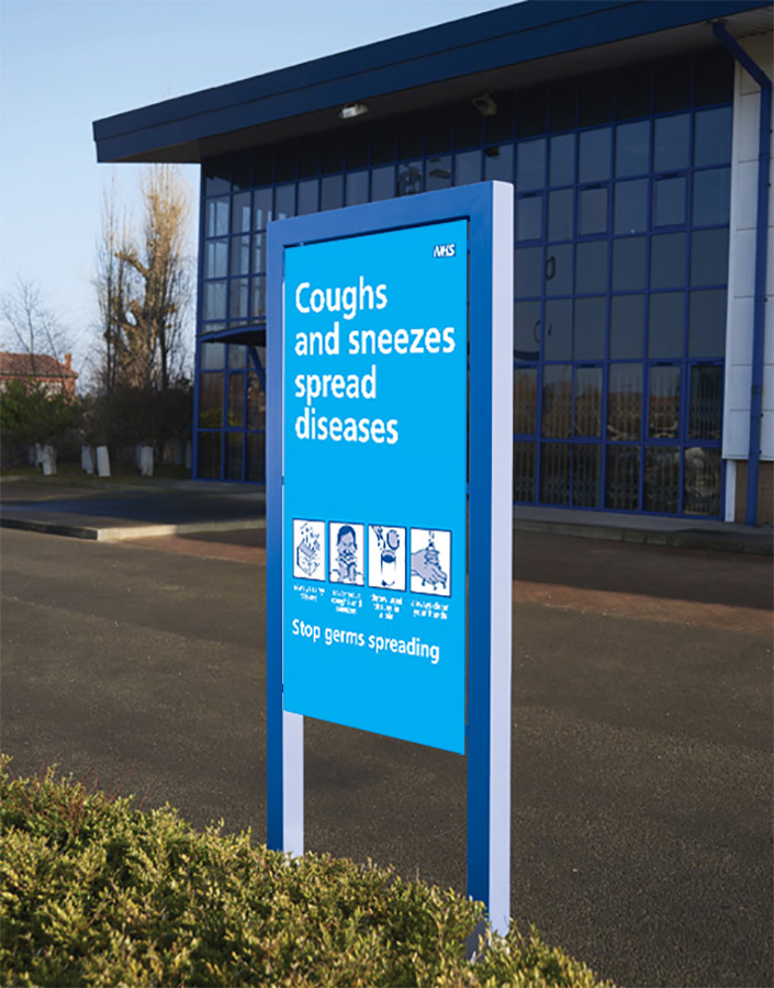 Square Post Mounted External Sign For Businesses