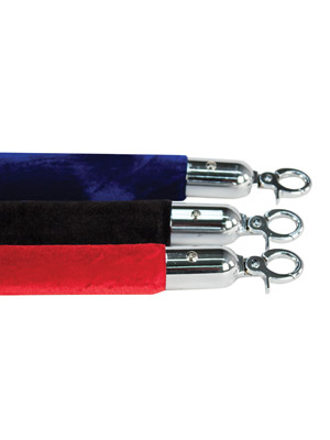Standard Queue Barrier Rope Silver Clip - Please Note Black Is The Only Colour Available