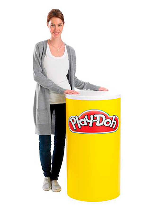 Round Display Plinth With Printed Graphic Wrap 