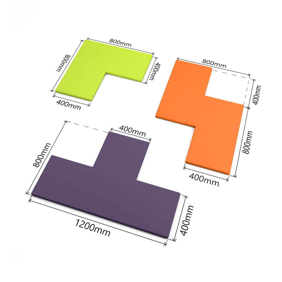 Dimensions of TETRATAK™ Modular Acoustic Soundproofing Wall Tile Panels 