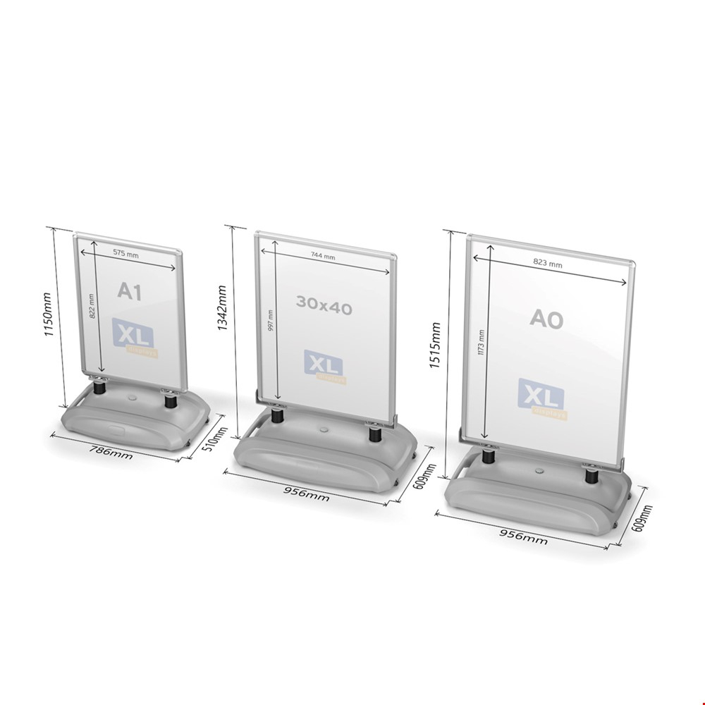 Dimensions of TYPHOON Forecourt Signage Water Based Pavement Signs