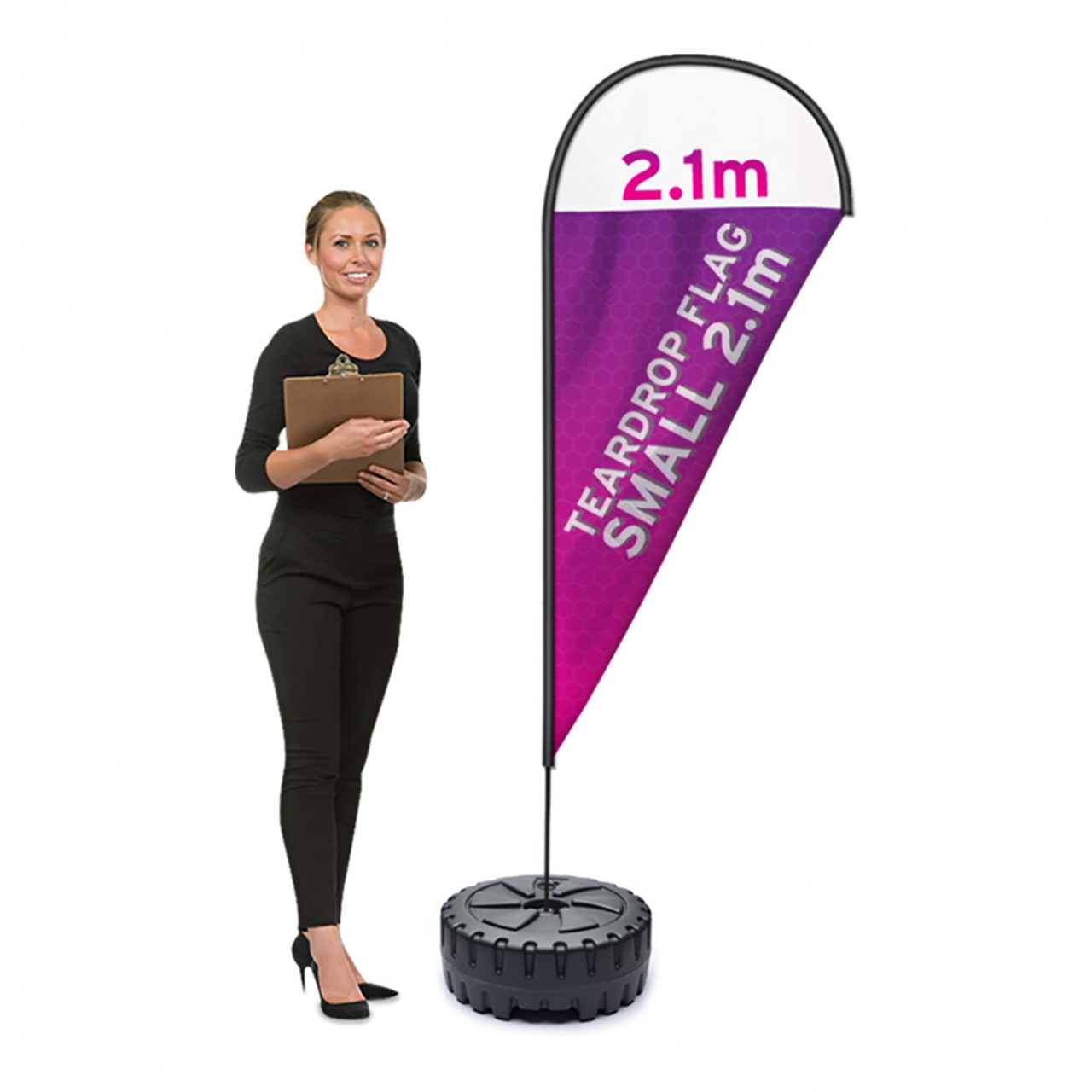 Teardrop Promotional Flag 2.1m Small with Best Selling Large Water Base
