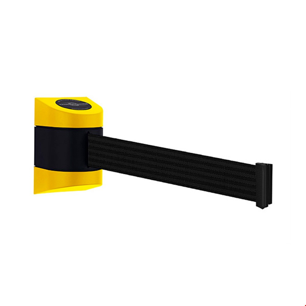 Tensa Midi Wall Mounted Belt Barrier With Yellow Case And Black Webbing 
