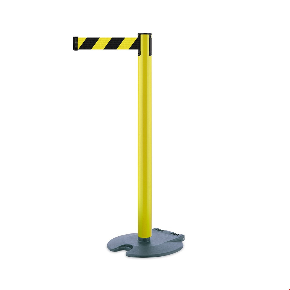Tensa Barrier Roller Barrier On Wheels With Yellow Post And Yellow/Black Webbing
