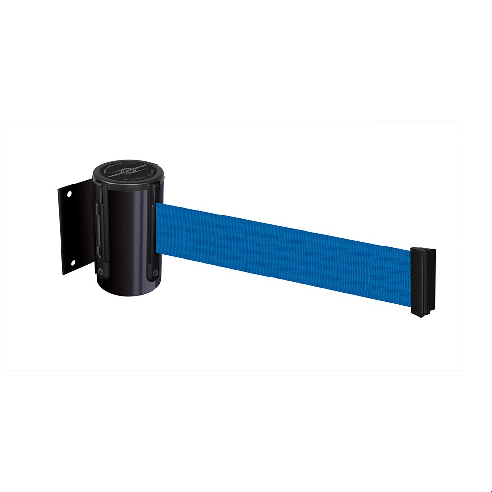 Tensabarrier® Heavy Duty Wall Mount Retractable Barrier With Blue Webbing