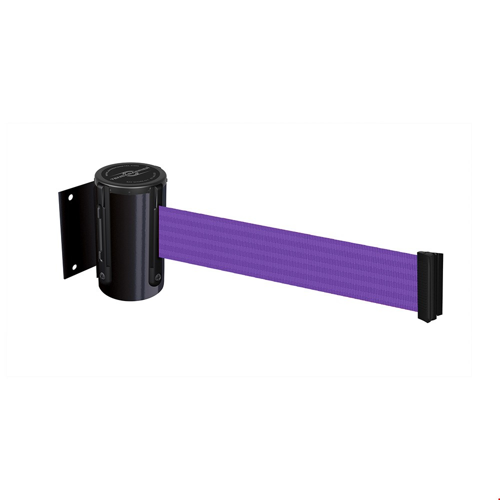 Tensabarrier® Heavy Duty Wall Mount Retractable Barrier With Purple Webbing