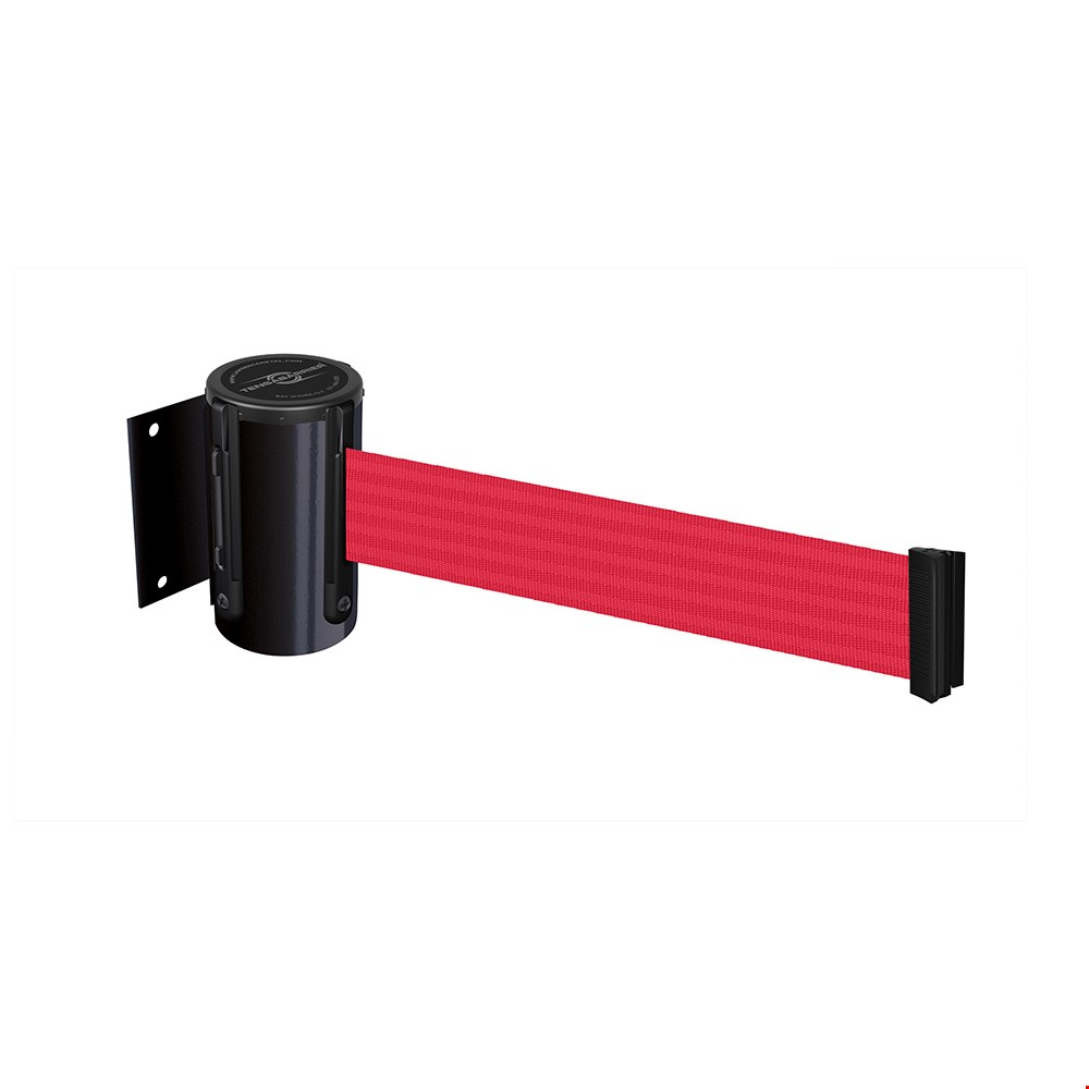 Tensabarrier® Heavy Duty Wall Mount Retractable Barrier With Red Webbing