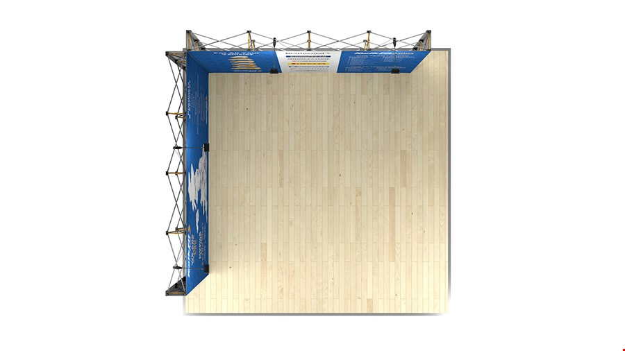 Plan View of L-Shaped Fabric Pop Up Exhibition Walls 