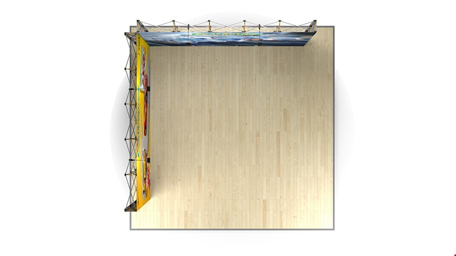 Plan View of 5m x 5m L-Shaped Fabric Exhibition Stand