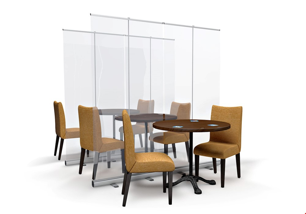 Transparent Protective Screen Roller Banner For Social Distancing In Pubs, Bars And Social Venues