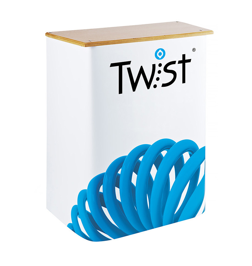 Twist Counter Incl Graphic Wrap and Counter Top in Beech