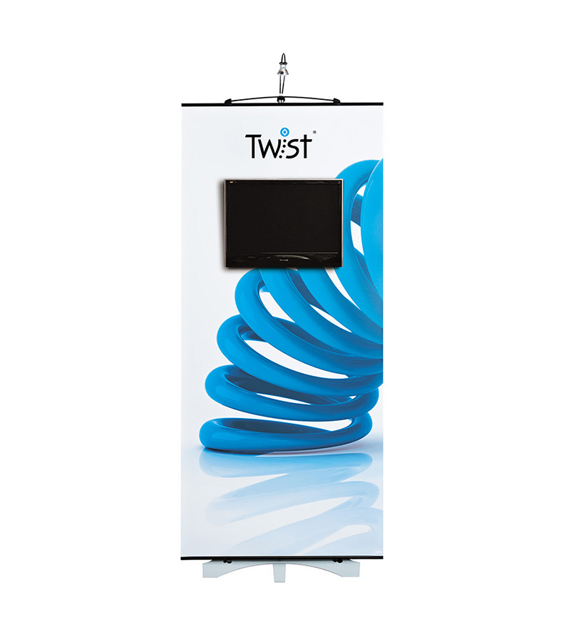 Twist Banner Stand with Media Kit & LED Spotlight