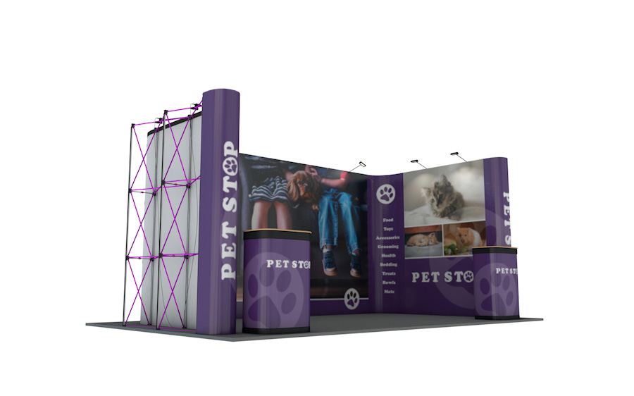 Exhibition Stand 5m x 3m U-Shaped With One Open Side