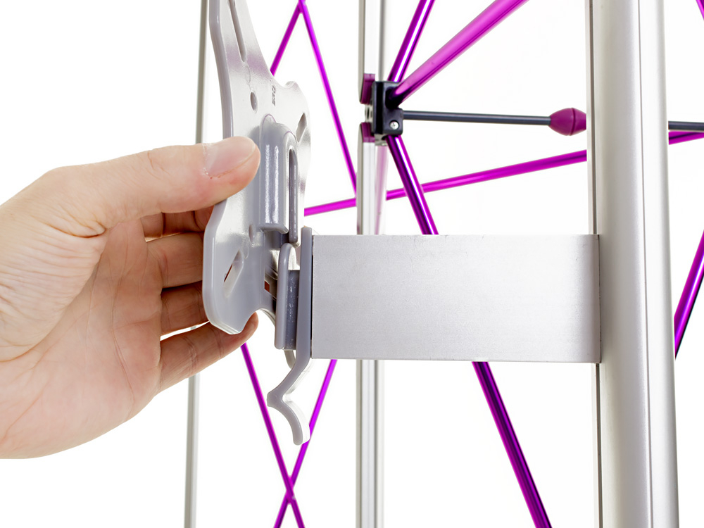 VESA bracket slots easily onto monitor arm