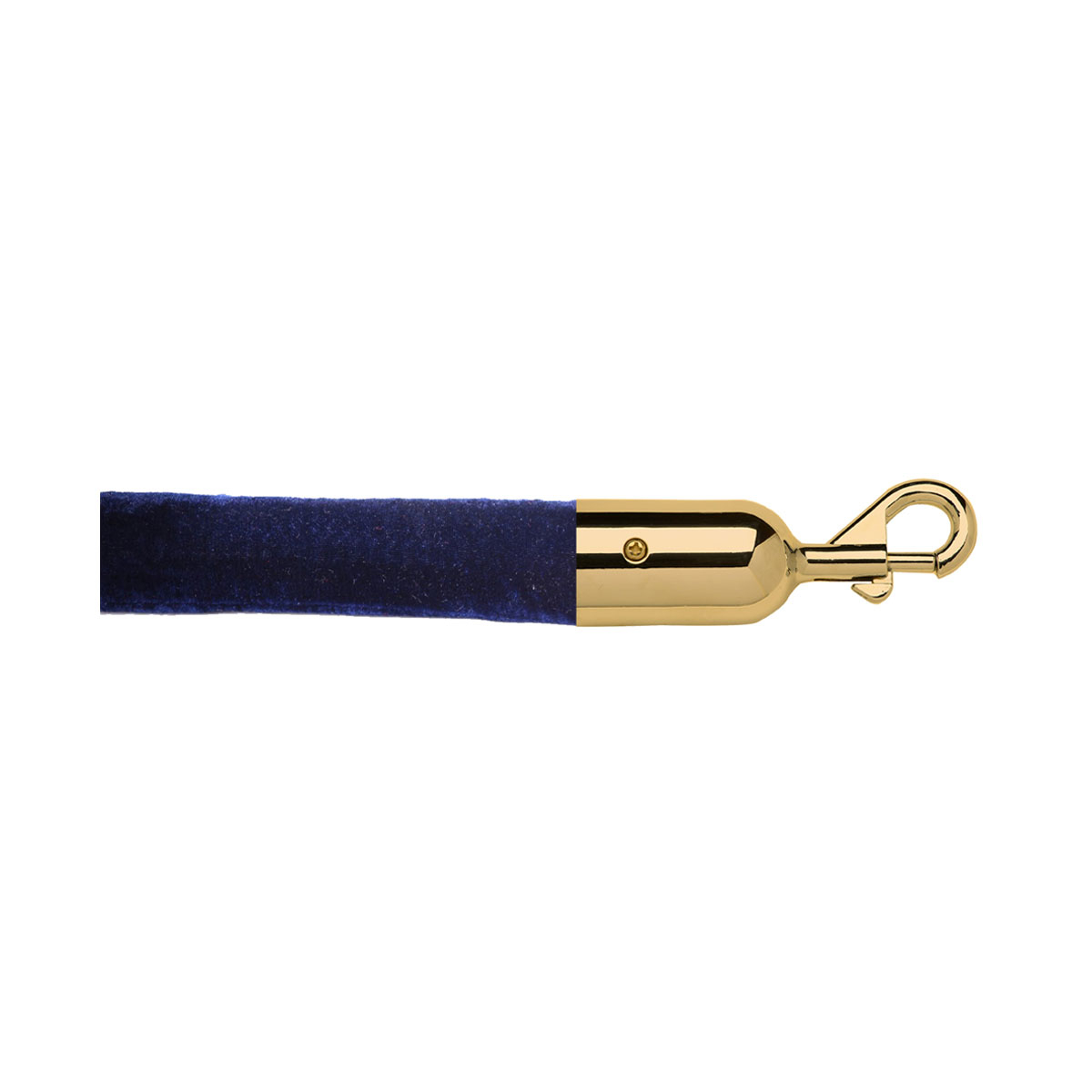 RopeMaster Post Barrier Ropes Blue Velour Rope With Polished Brass Snap End