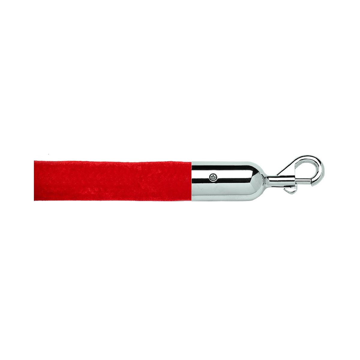 RopeMaster Post Barrier Ropes Red Velour Rope With Polished Chrome Snap End