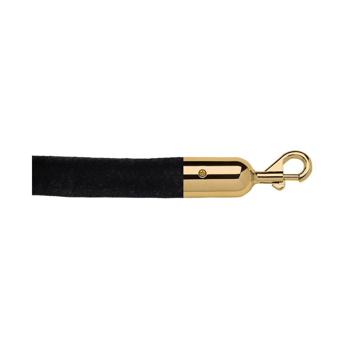 RopeMaster Post Barrier Ropes Black Velour Rope With Polished Brass Snap End