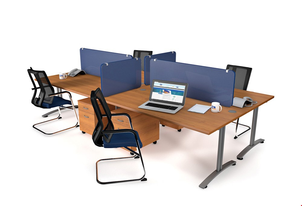 Virus Defender Acrylic Overlay Screens 480mm High - Ensures Your Fabric Covered Desk Screens Can Be Easily Cleans & Maintain For A Hygienic Workstation