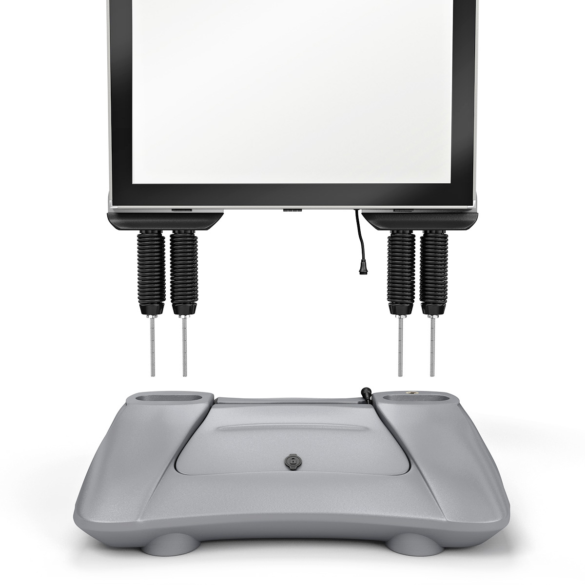 WINDSTORM® LED Pavement Sign Poster Frame Slots into The Water Base & Is Secured With Bolts on The Underside