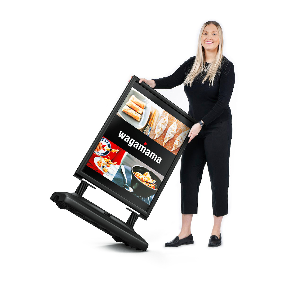 WINDSTORM® PRO Black Outdoor Pavement Sign A1 With XL Displays Model