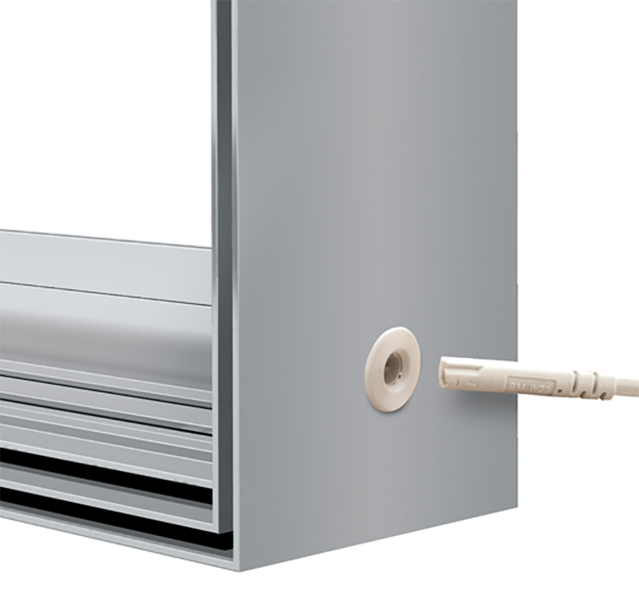 3m Mains Cable Plugs Discreetly into Corner of Frame
