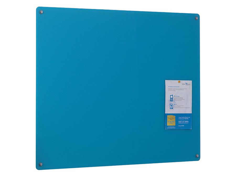 Wall Mounted Magnetic Glass Writing Board in Turquoise