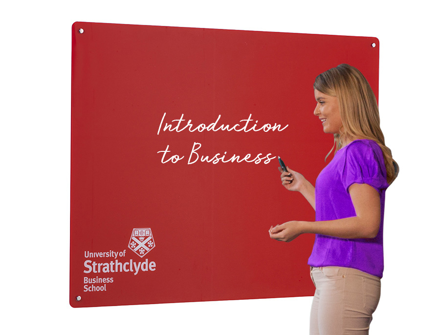 Wall Mounted Magnetic Glass Writing Board with Printed Logo - Red