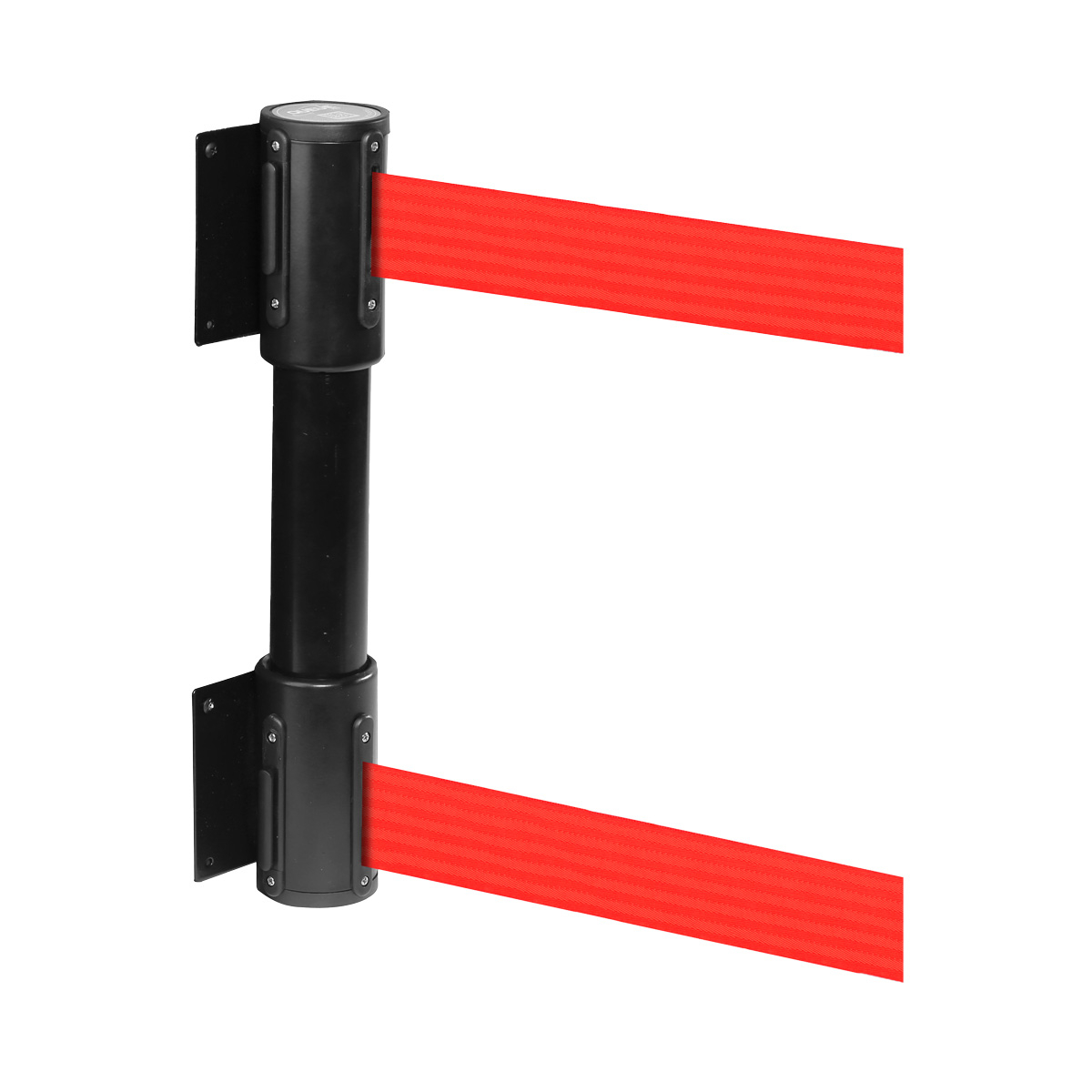WallMaster Wall Mounted Belt Barriers Have Two Retracting Belts To Prevent People Ducking Under Barrier
