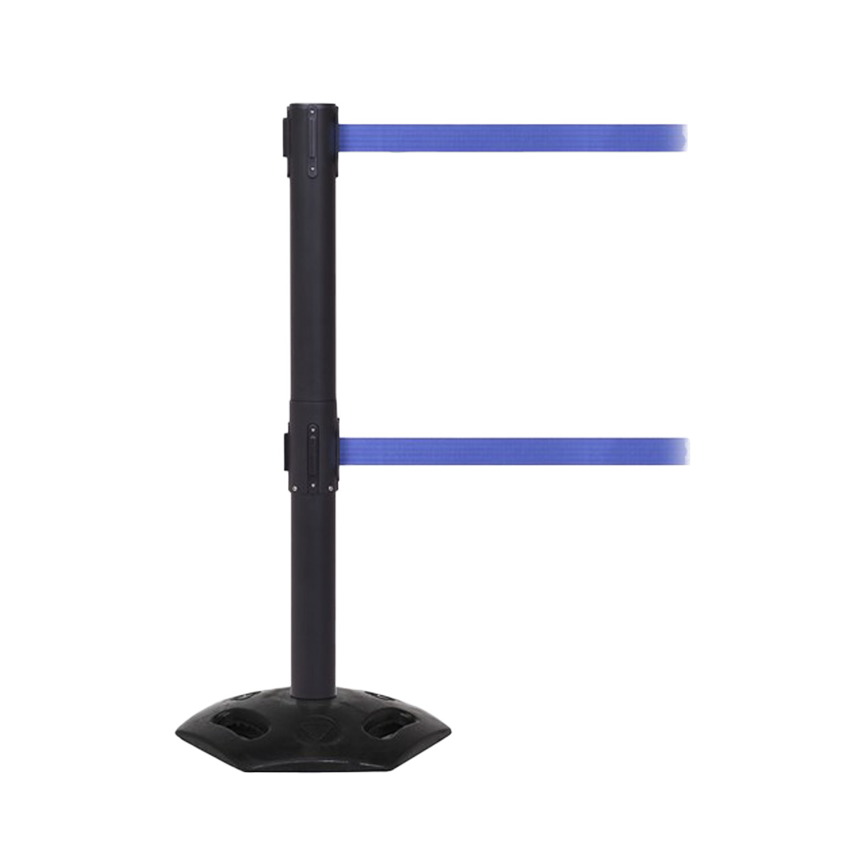 WeatherMaster Outdoor Retractable Barriers With Double Blue Belts