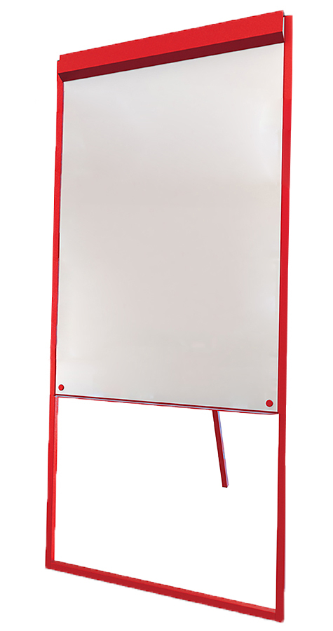 Portable Whiteboard Easel 2 Clix with Red Steel Frame