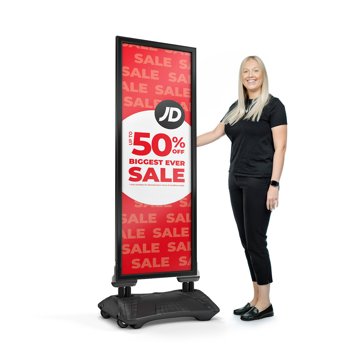 WindPro Slim Tall Pavement Sign With Double Sided Poster Display Board