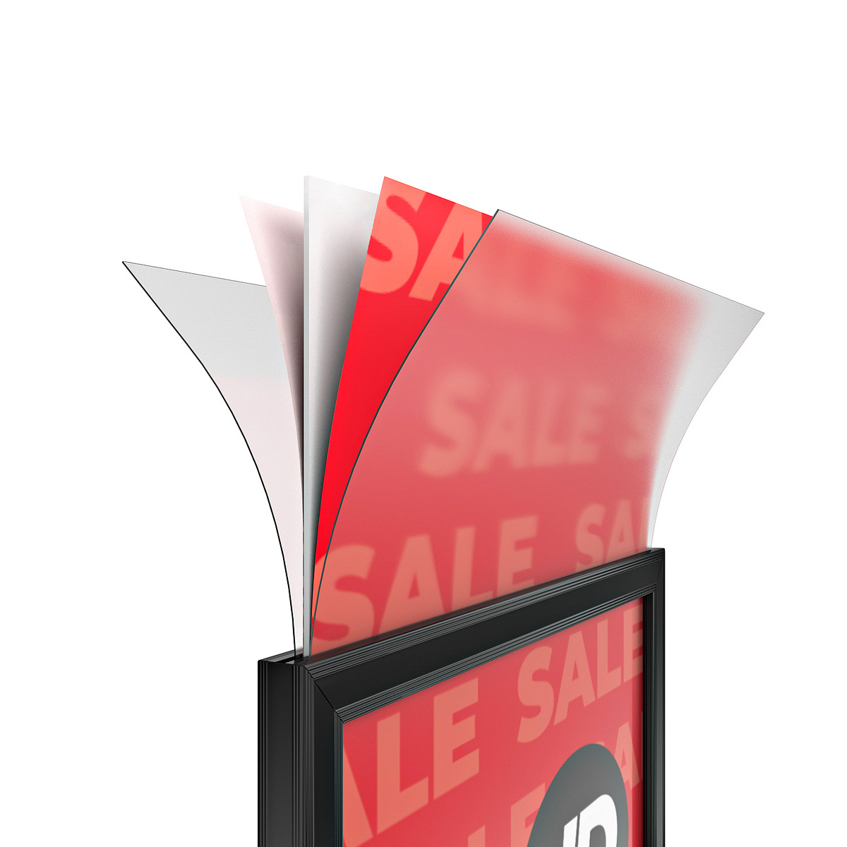 WindPro Slim Tall Pavement Sign Posters Are Inserted in The Top of The Frame