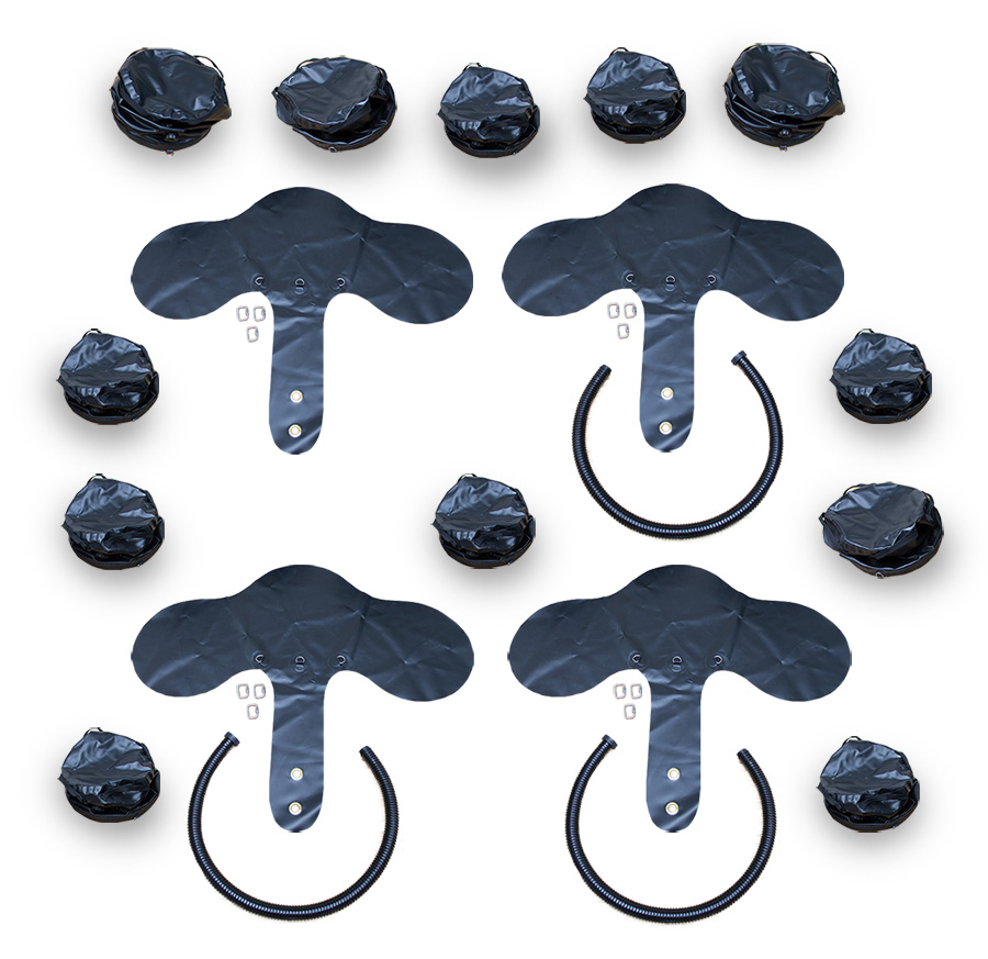 Water Ballast Barrel Kit 3 (12x Black Ballasts, 3 Fill Hose, 4 No Rub Mats)