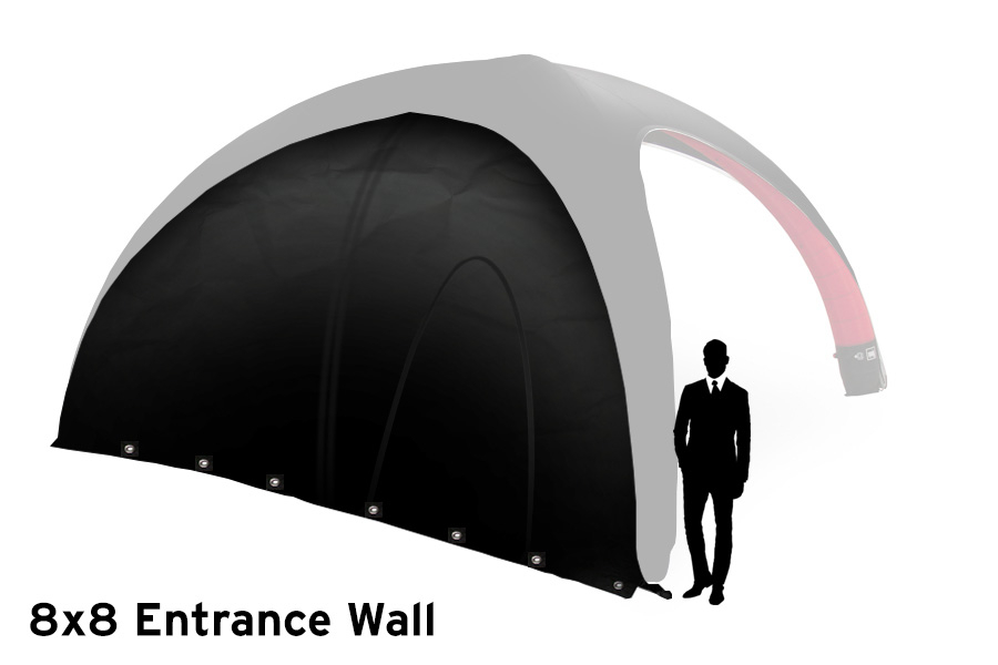 Plain Black Entrance Wall To Suit 8x8 X-GLOO Inflatable Event Tent