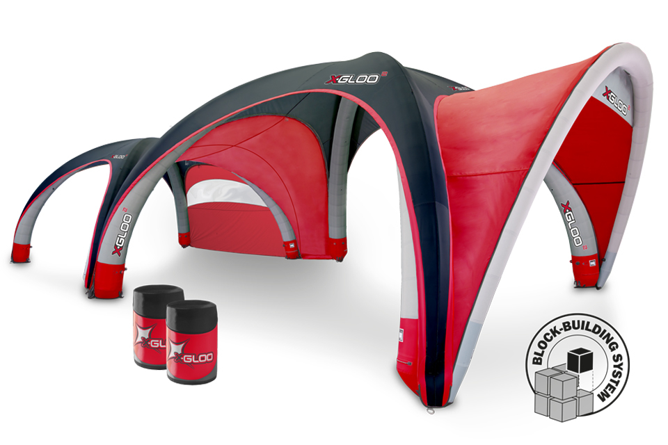 X-GLOO 6x6 Linked To 4x4 with Printed Canopy With Banner