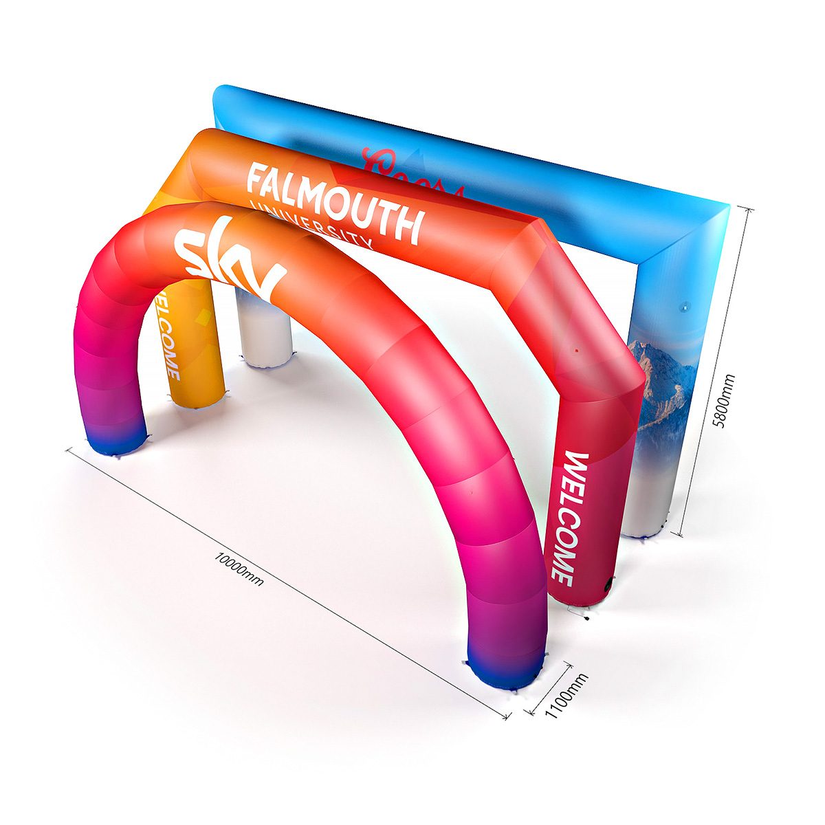 XL Displays 10 Metre Inflatable Arches Size Dimensions