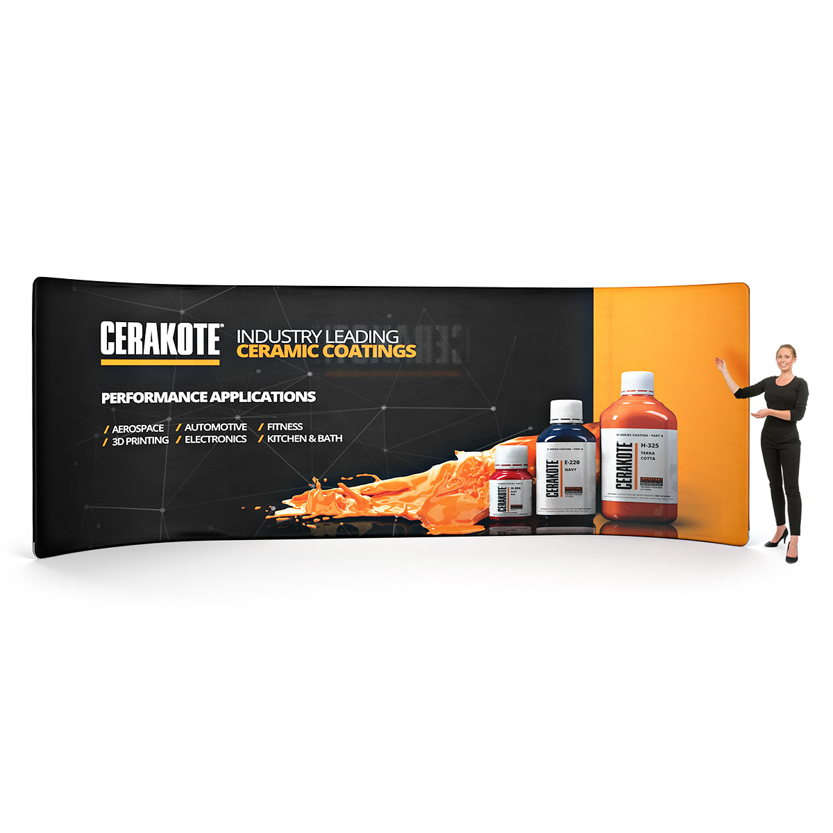 6m Wide Curve Tension Fabric Display Stand Backdrop 6m Wall. XL FABRIWALL®