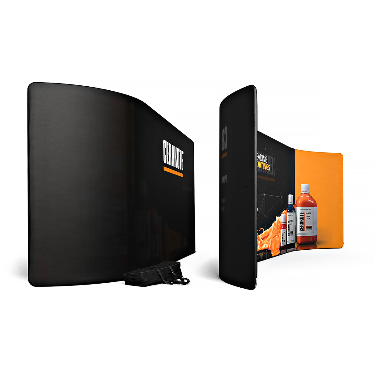 XL FABRIWALL® 6m Curve Tension Fabric Display Stand Backdrop Double Sided Stretch Fabric Exhibition Backwall.