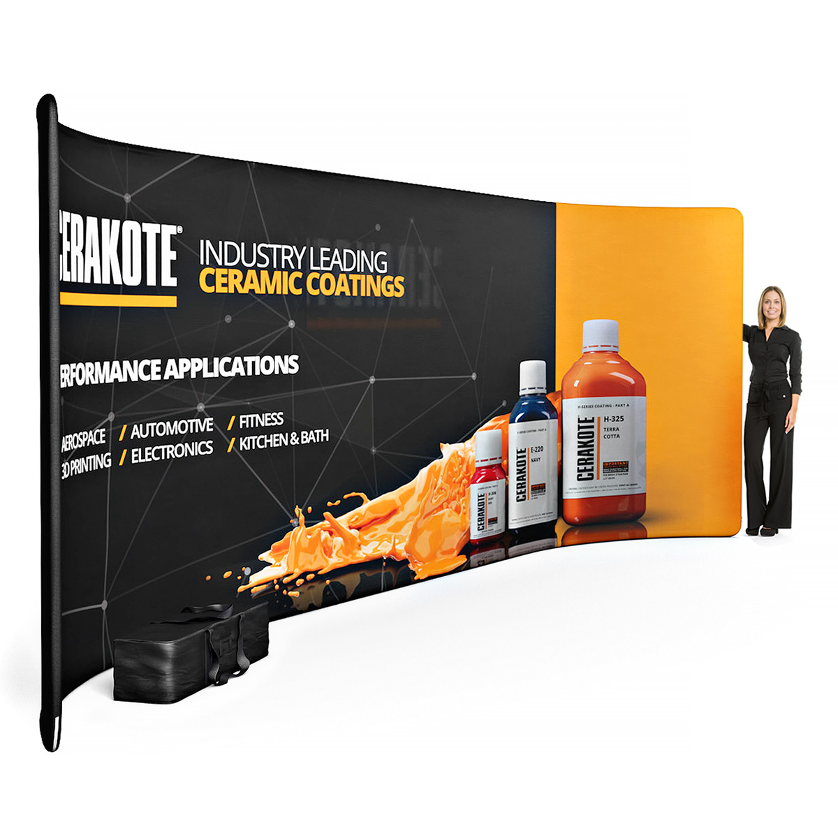 XL FABRIWALL® Curved Tension Fabric Exhibition Stand 6000mm