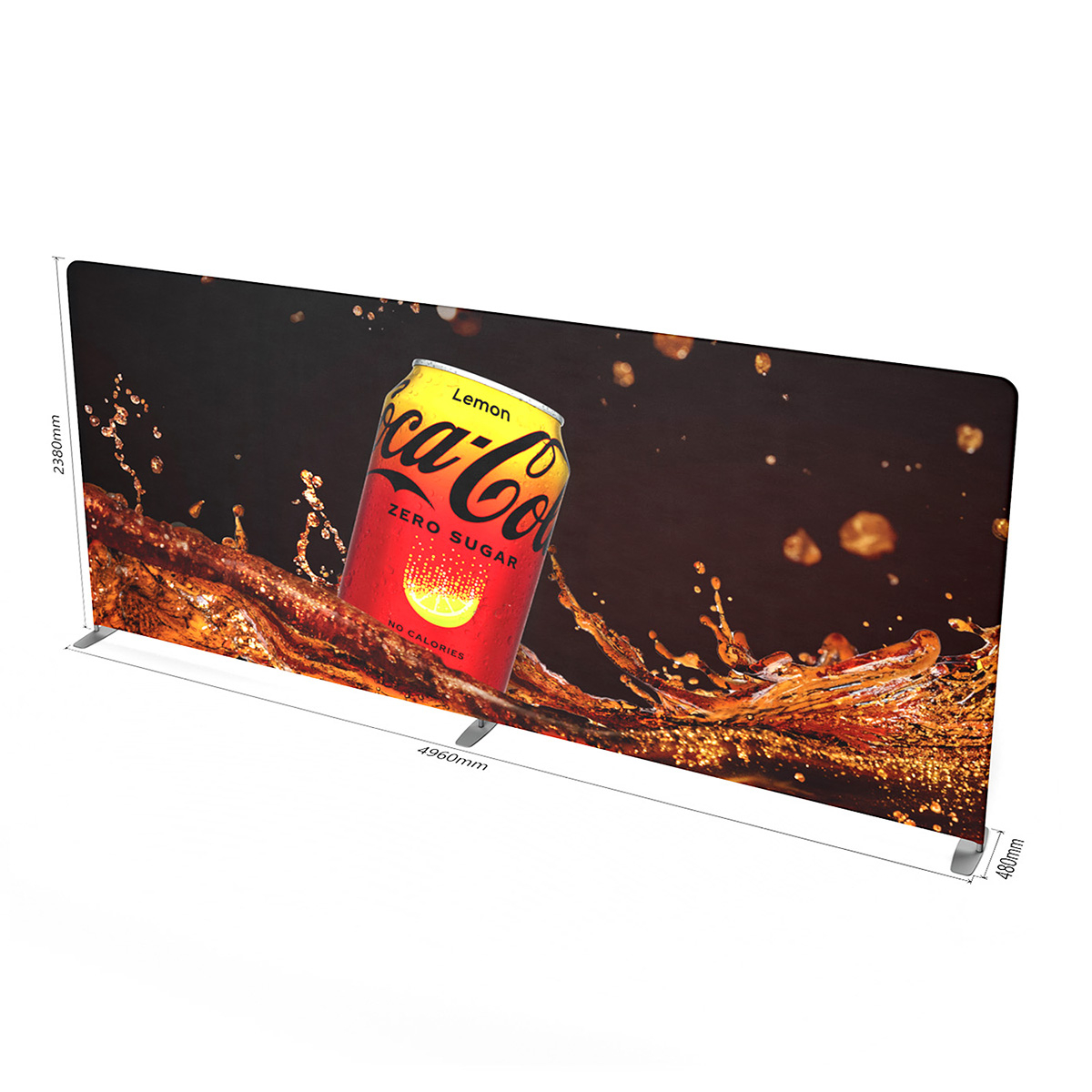 Tension Fabric Display Stand Exhibition Backdrop 5m Wide Straight Banner Wall Size Dimension Diagram - XL FABRIWALL®.
