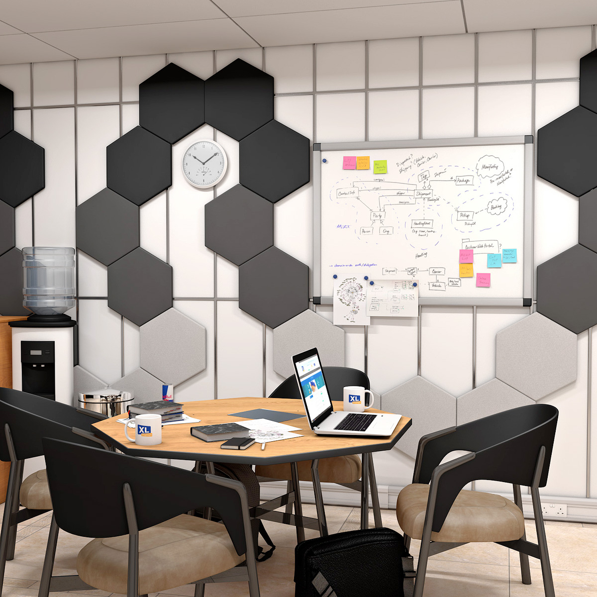 ZAGATO™ Hexagonal Panelling Is Manufactured With Fire Rated Fabric Making it Ideal For Any Working Environment 