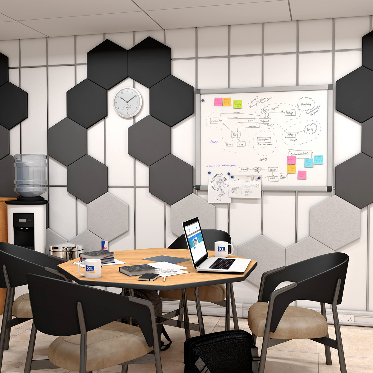 ZAGATO Hexagonal Acoustic Wall Panelling