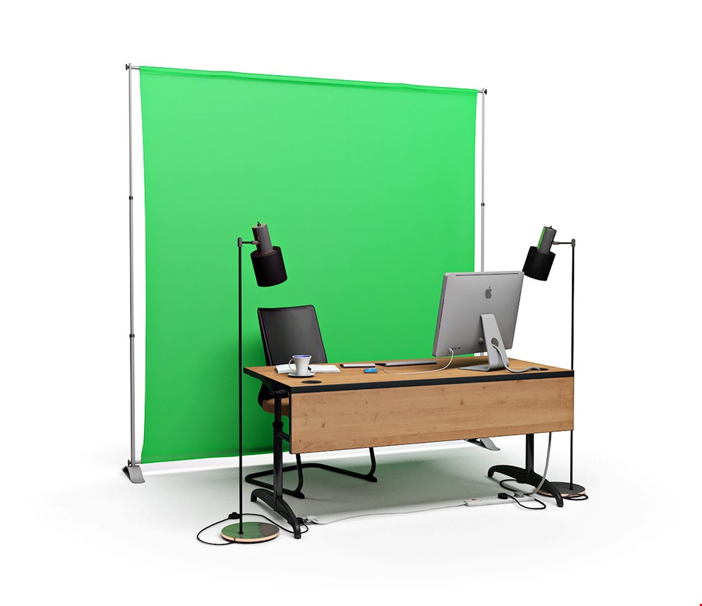 ZOOM Chroma Key Green Background Video Conference Meeting Printed Backdrop 