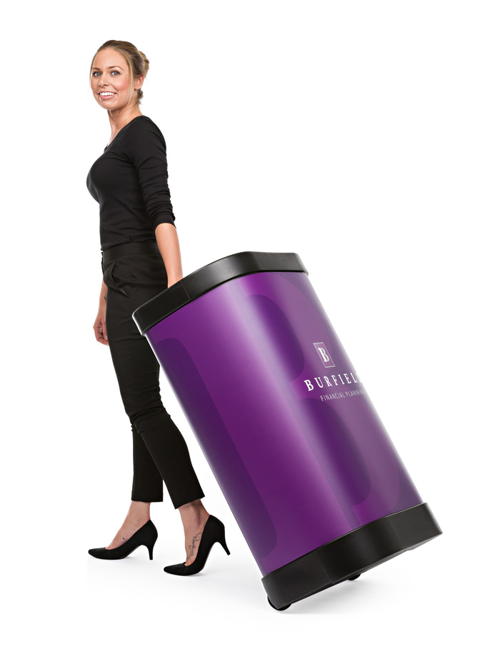 Take your pop up stand and graphic counter anywhere!