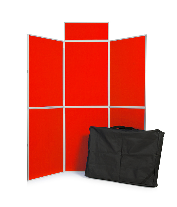 Display board 6 panel kit in red. Bag and header panel included. UK made