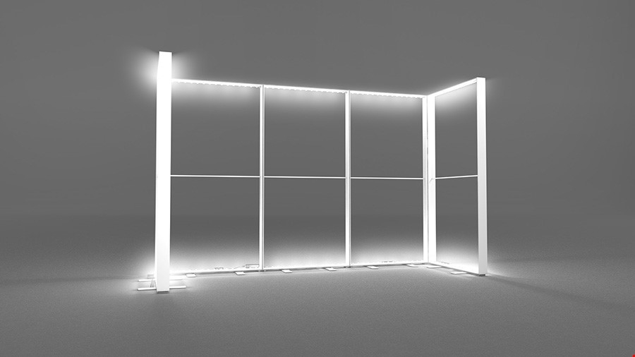 Edge Lighting Evenly Illuminates iLLUMiGO™ U-Shaped 3x1 Tension Fabric Lightbox