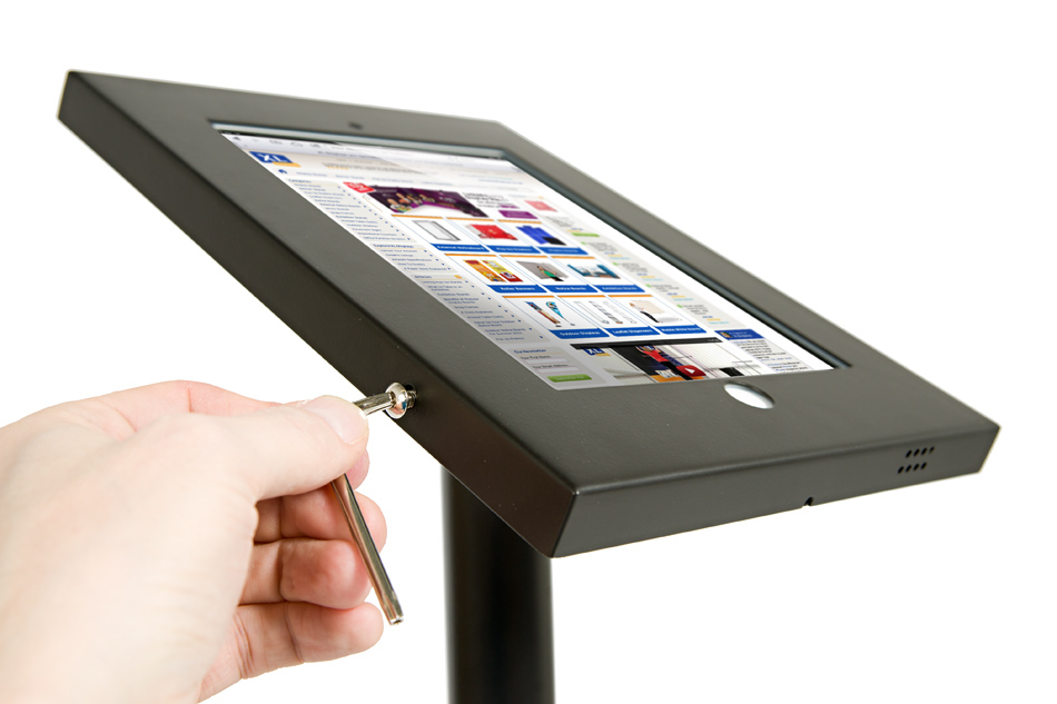 Secure, lockable iPad floor stand. 1 x T25 Secure Alan key included.