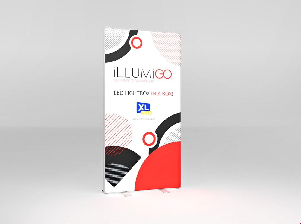 Single Freestanding iLLUMiGO™ Backlit Fabric LED Lightbox 2m High x 1m Wide
