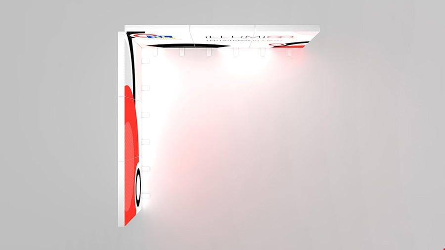 Top View of iLLUMiGO™ 3x3 Backlit Light Box Exhibition Stand 